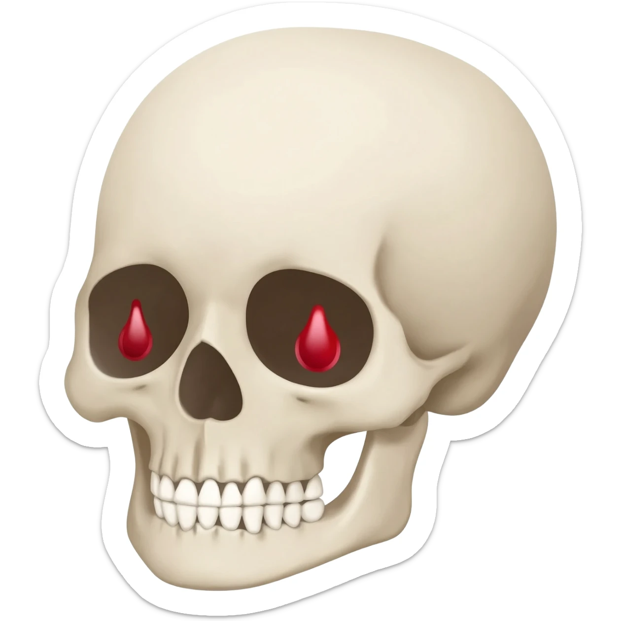 Skull crying heart tears sticker