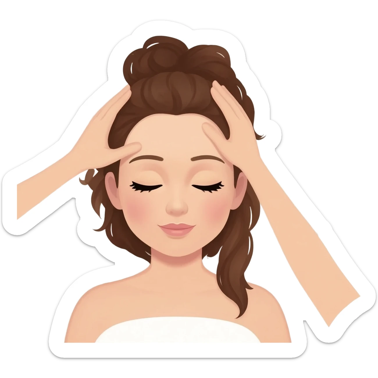 head massage in a luxury spa by a beautician sticker