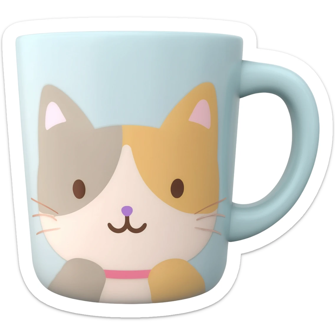 Hyperrealistic 3d rendering kawaii theme coffee mug sticker