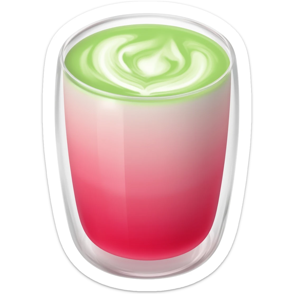 ombre strawberry pink matcha sticker