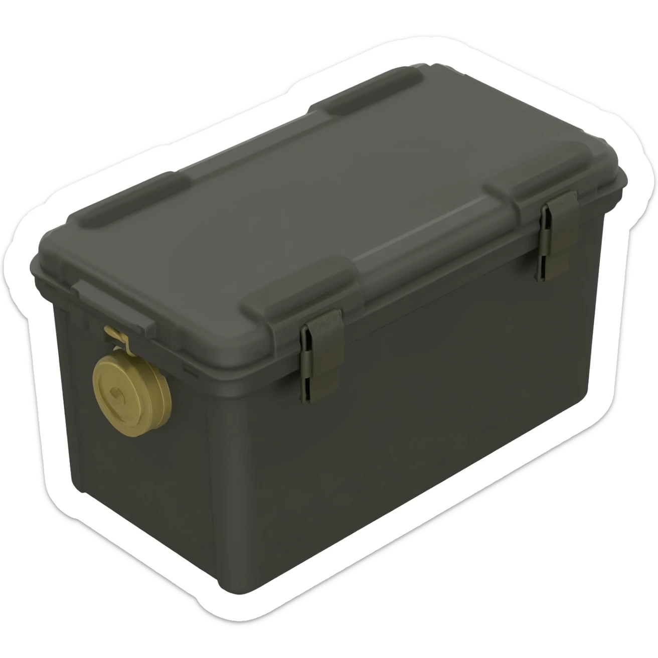 black military ammo box view from 35 degres sticker