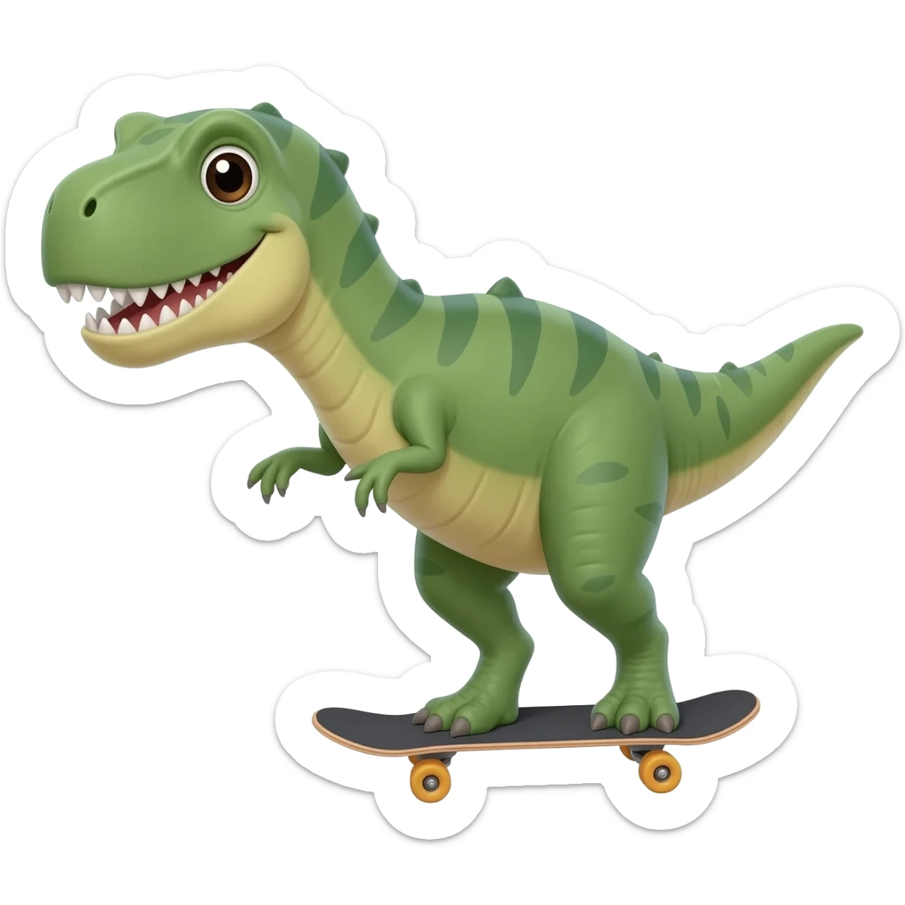 Dinosaur on a skateboard sticker