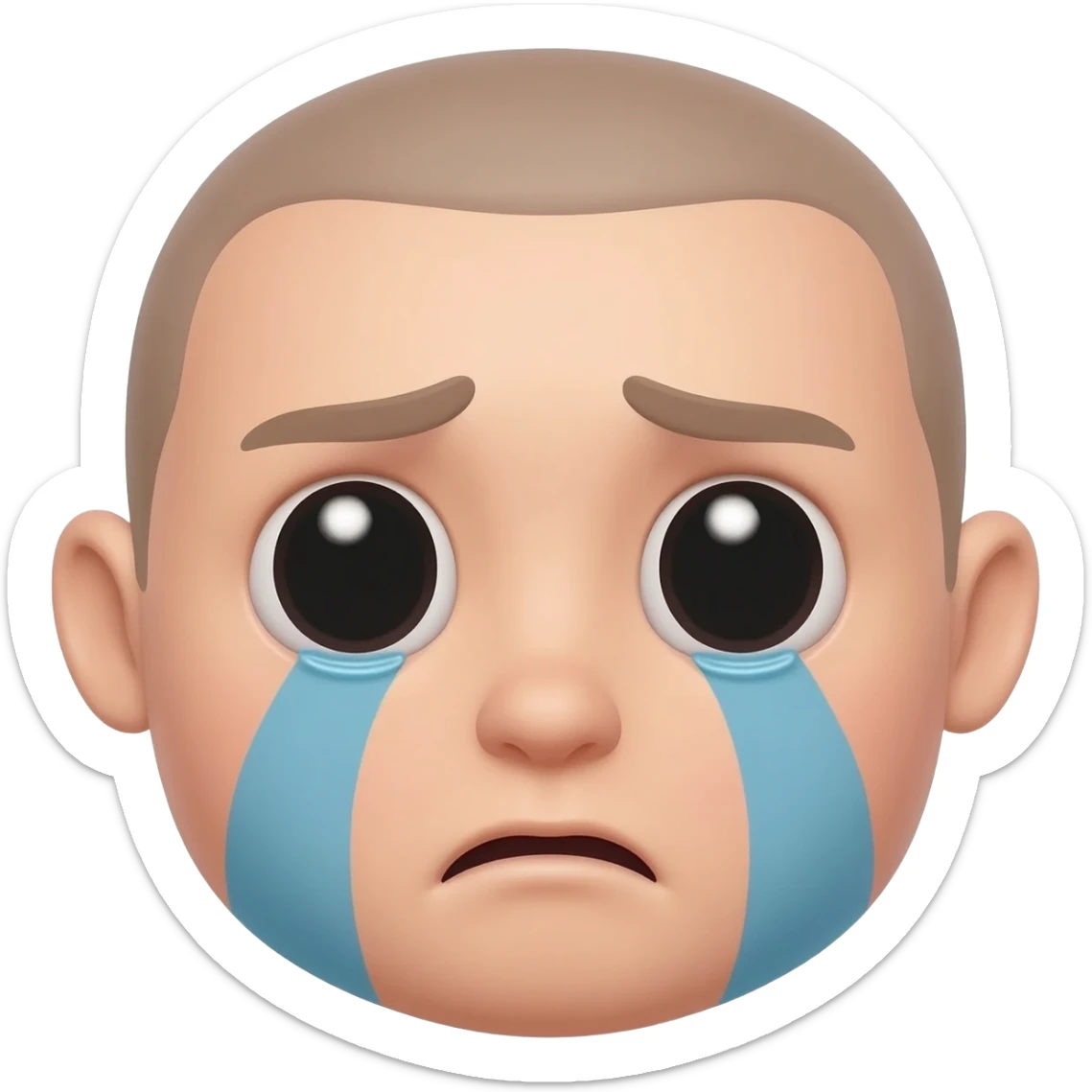 Face tried scared with bags under eyes sticker