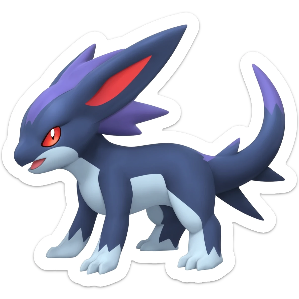 Meloetta-Litten-Guilmon-Darkrai-Pokémon-Fakémon-fusion-hybrid-creature sticker