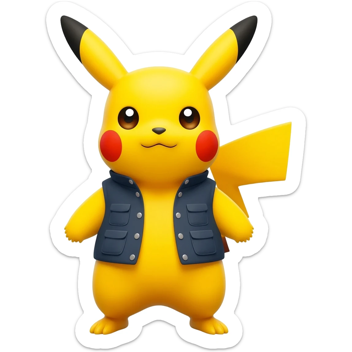 Un picachucon chaleco sticker