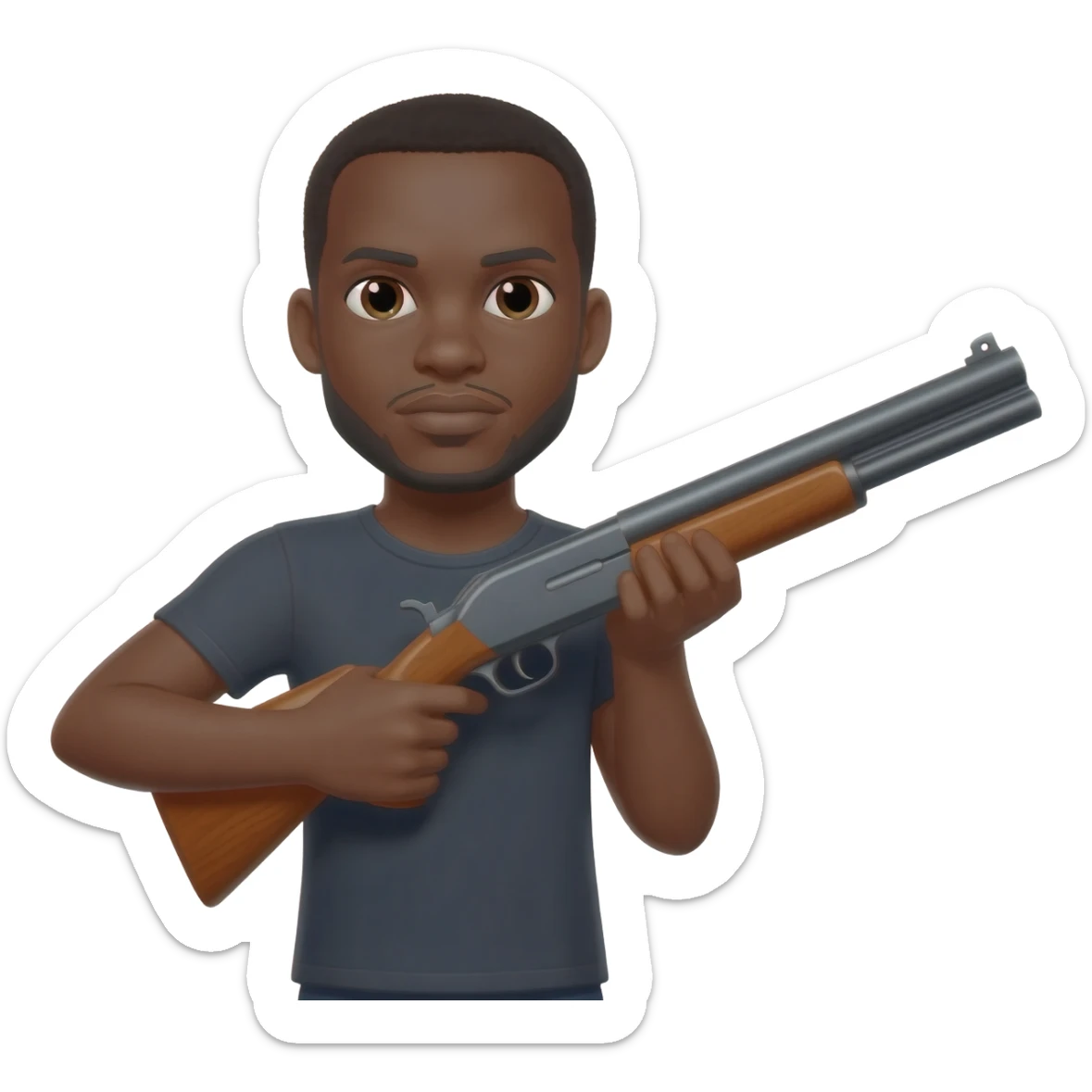 Black man with shotgun sticker