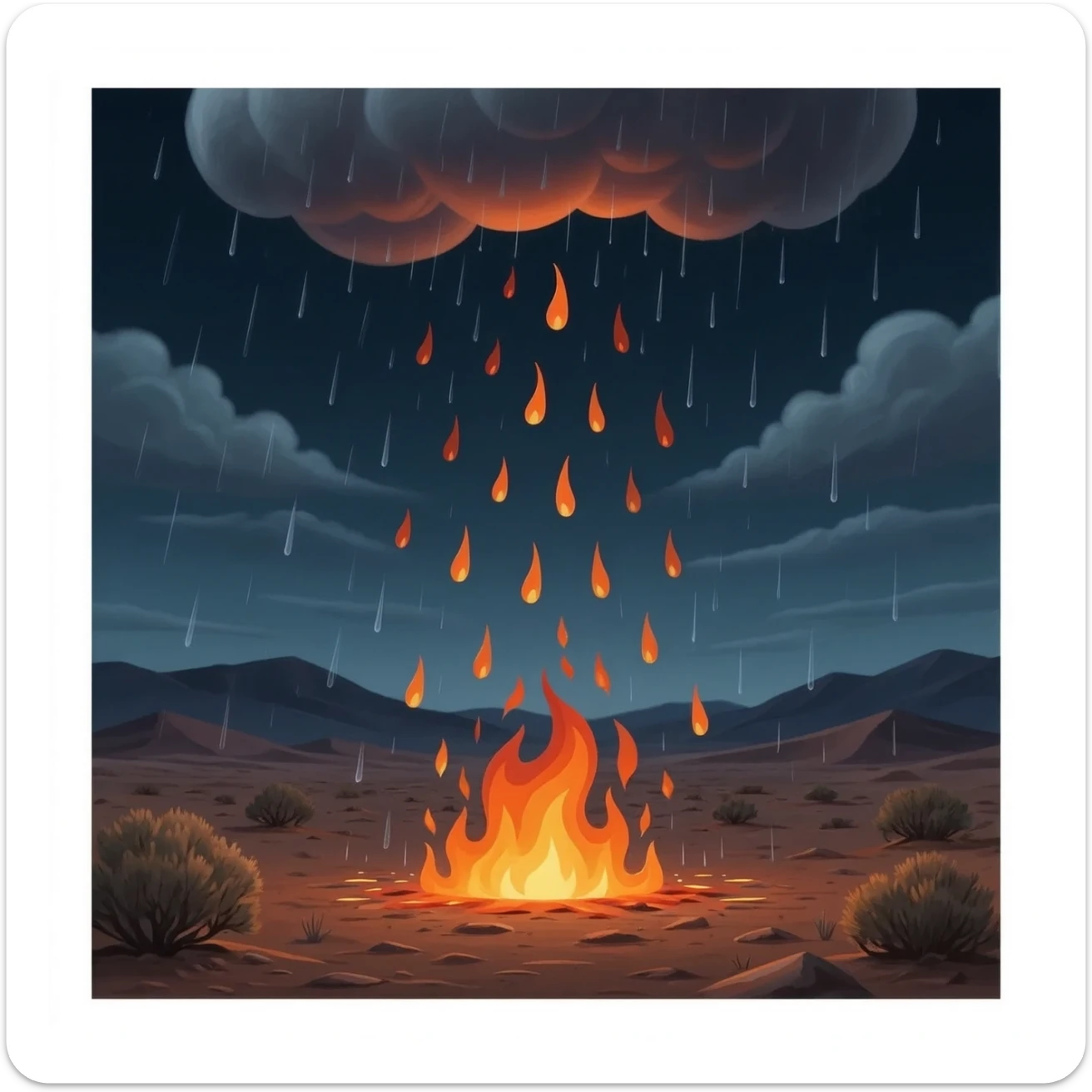 Fire Rain sticker
