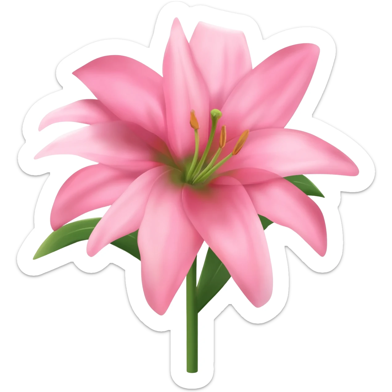 Pink lily plant sticker