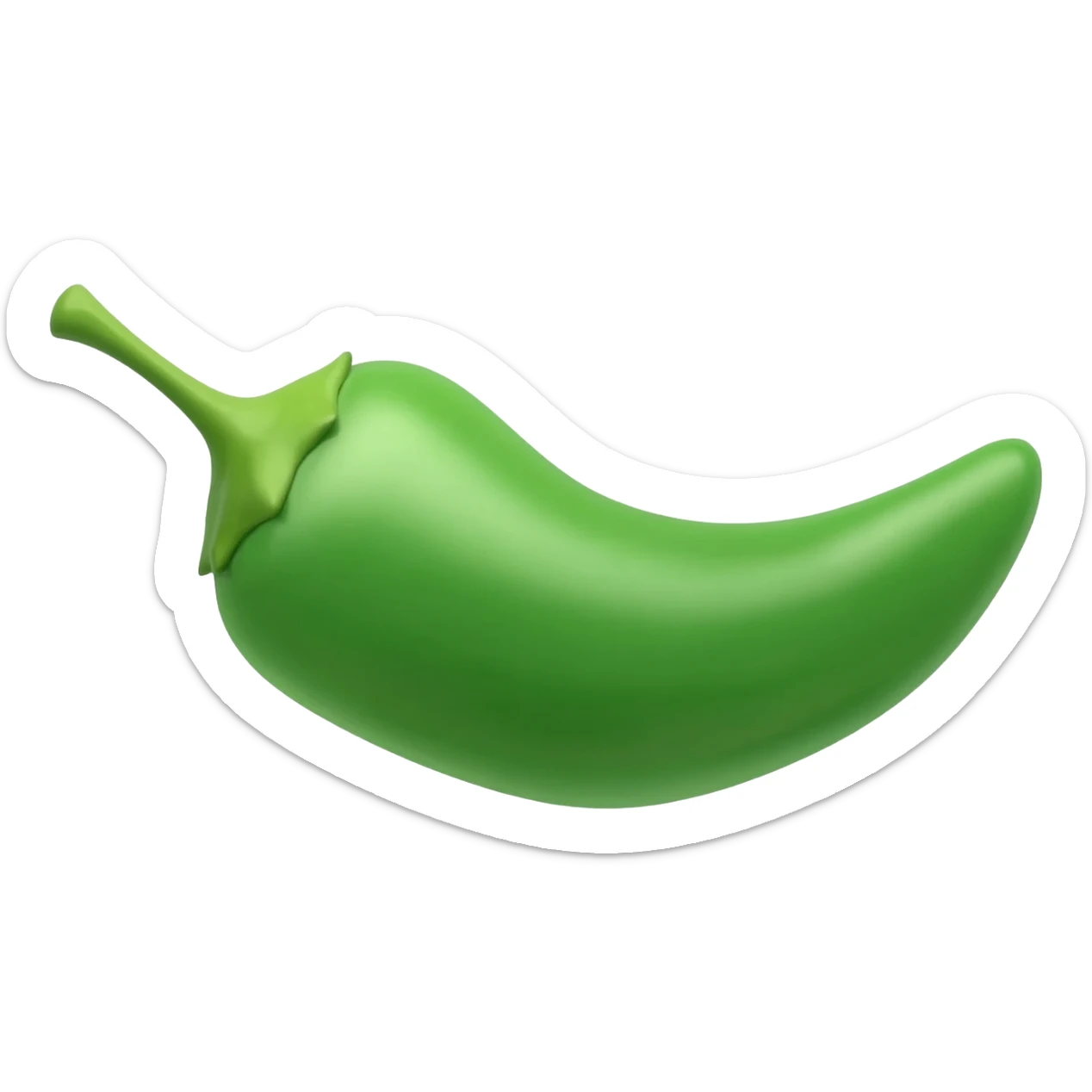 Green chilli emogy sticker