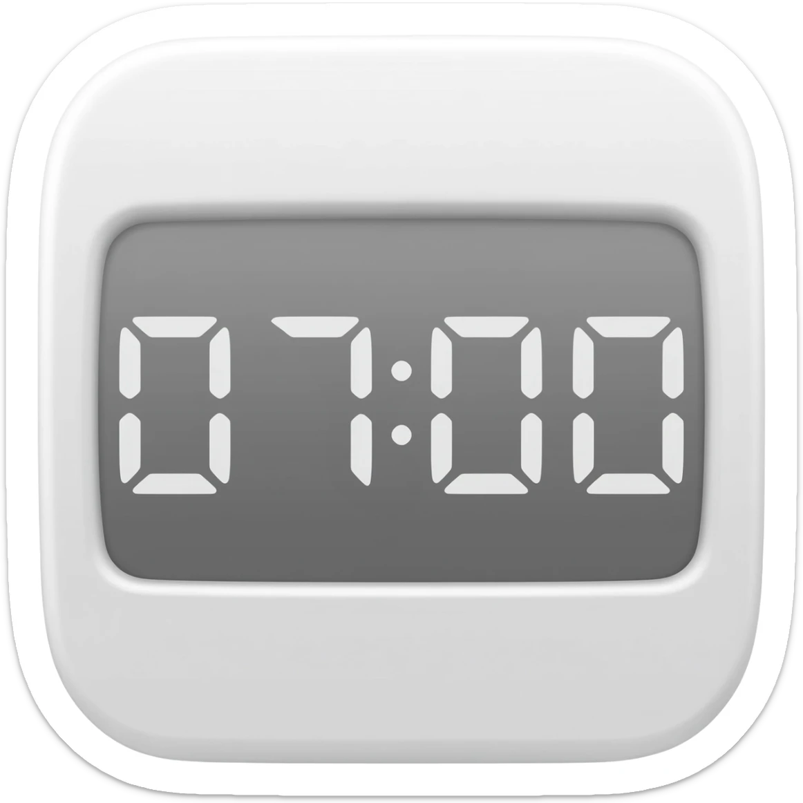 white alarm clock sticker