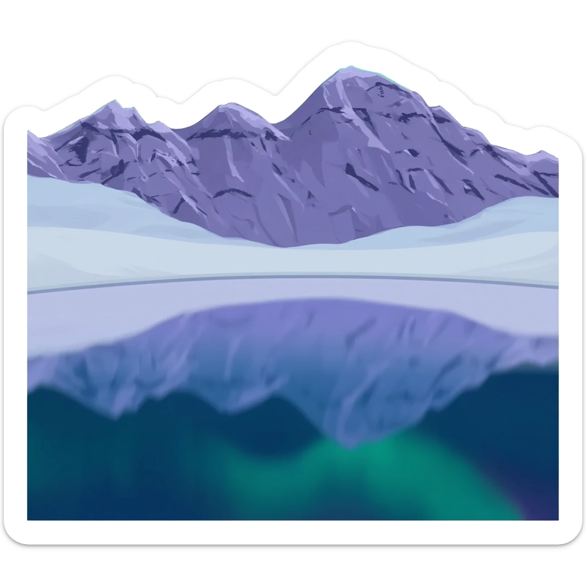 mountain aurora borealis sticker