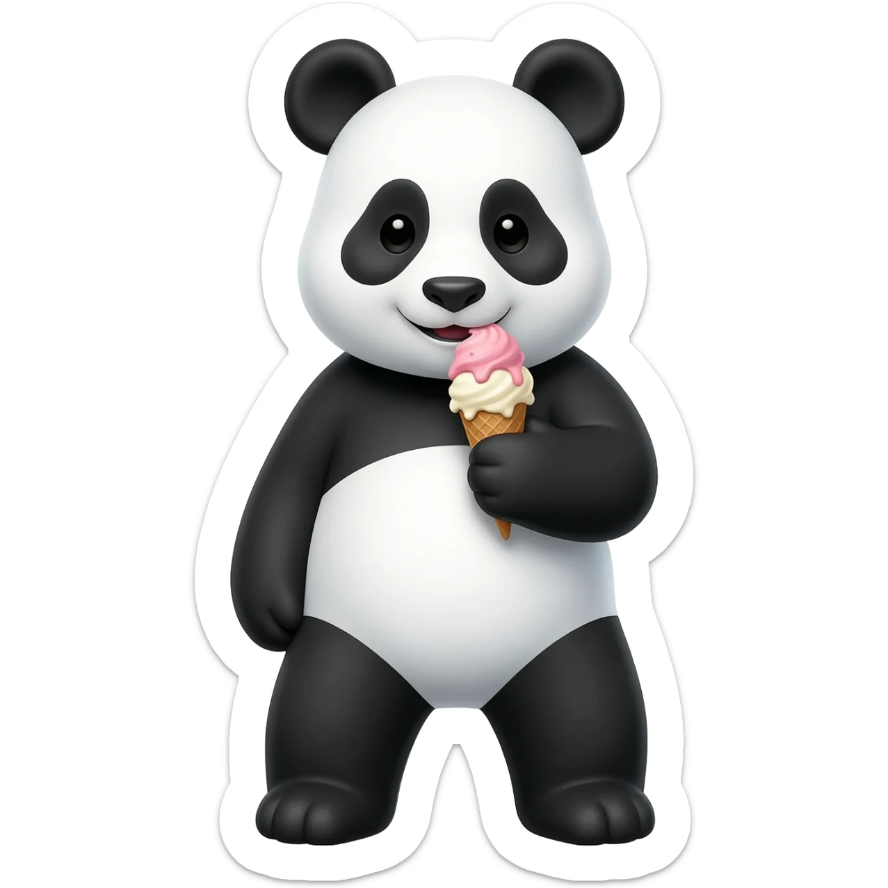 Panda eating ice cream sticker