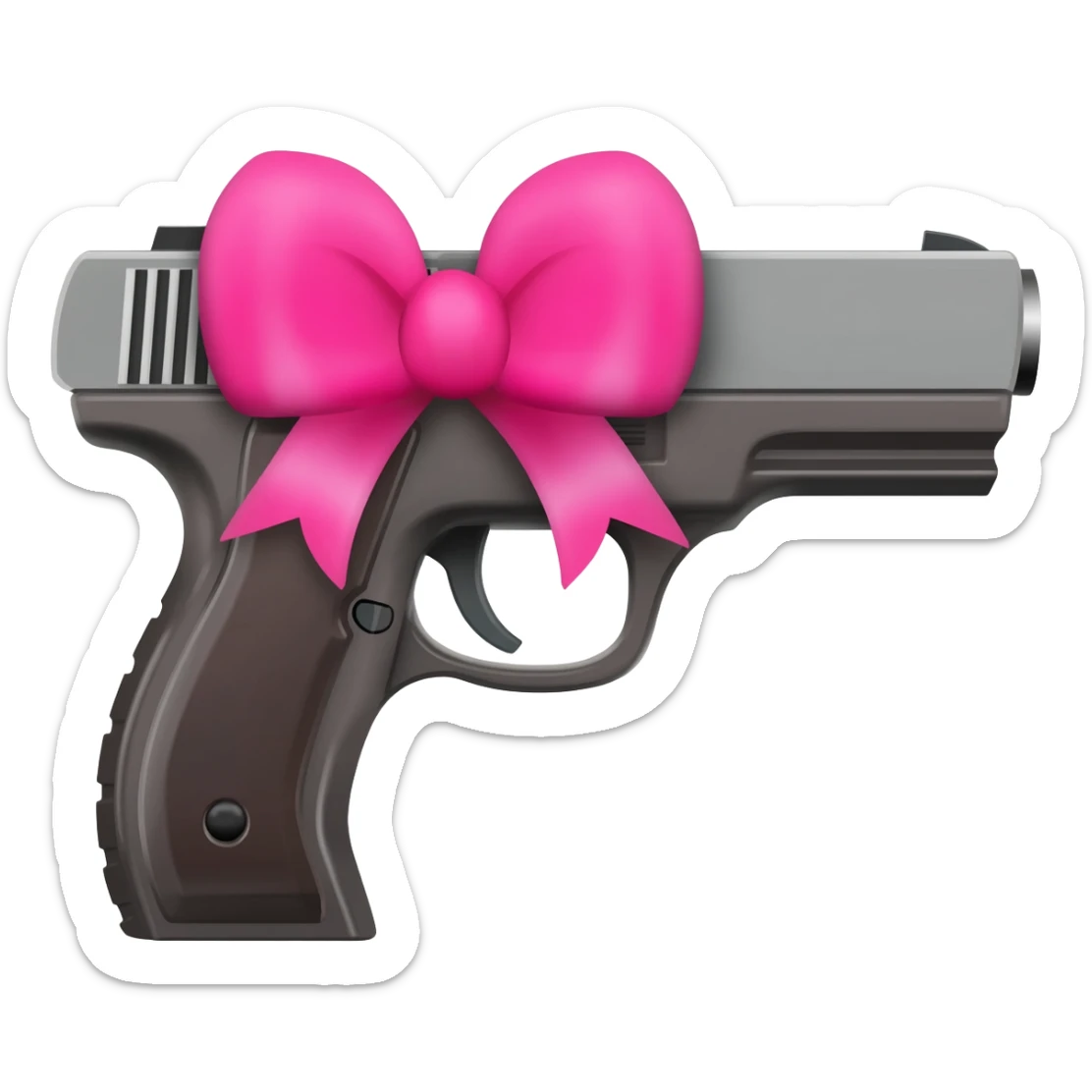 gun with pink bow sticker