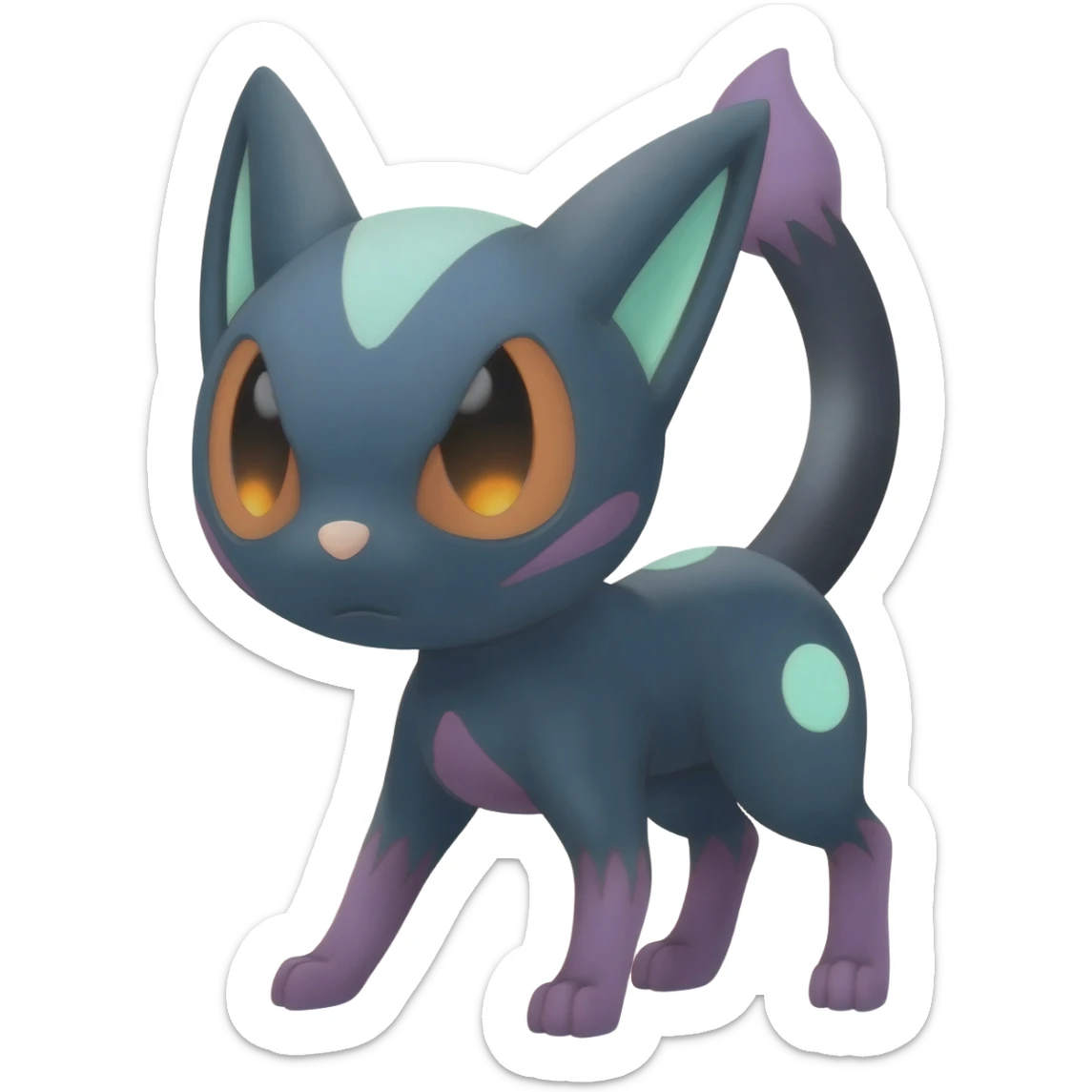 Umbreon-Litten-Sylveon-hybrid-animal-Fakémon-Pokémon-fusion sticker