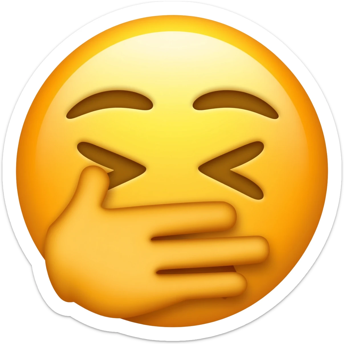 Bostezo emoji con la mano tapandose la boca sticker