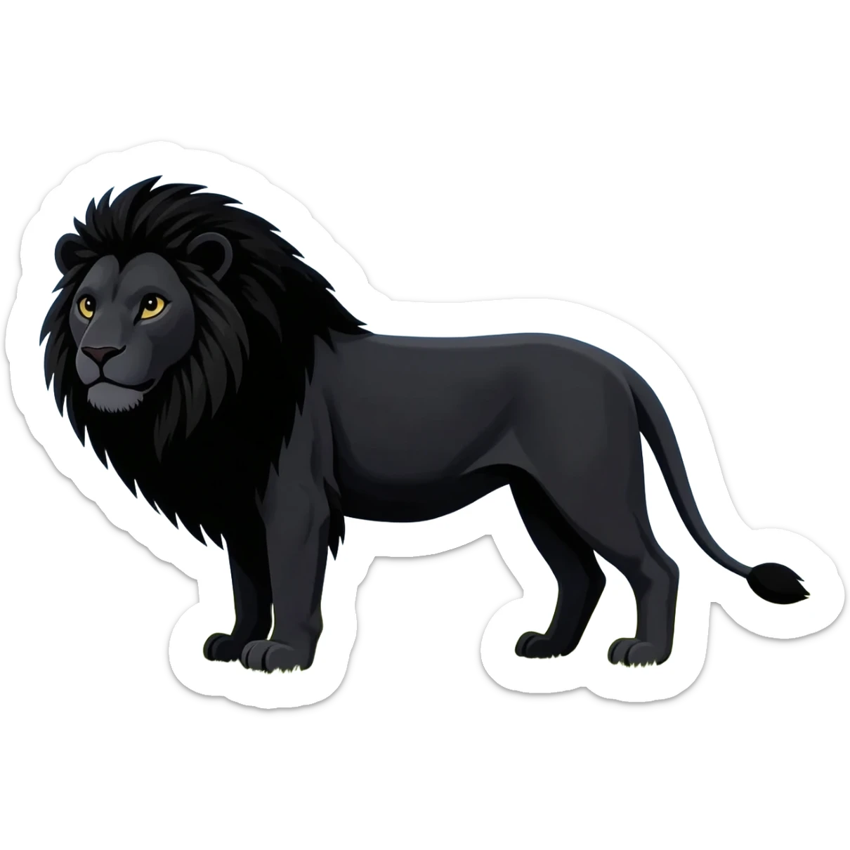 black lion full body sticker