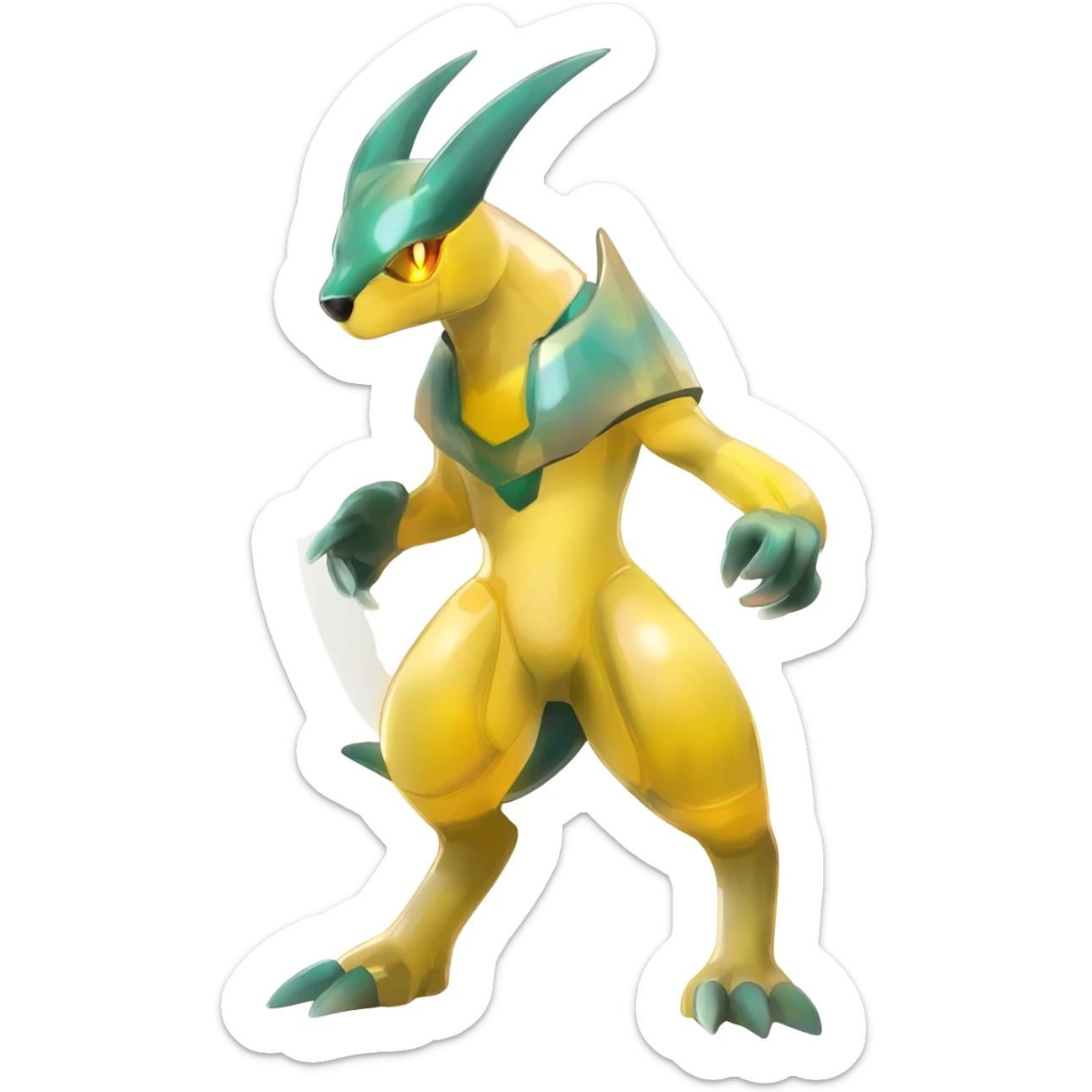 Shiny 4-legged Salandit-Electrike-Amaura-Houndoom-Zeraora-fusion, full body sticker