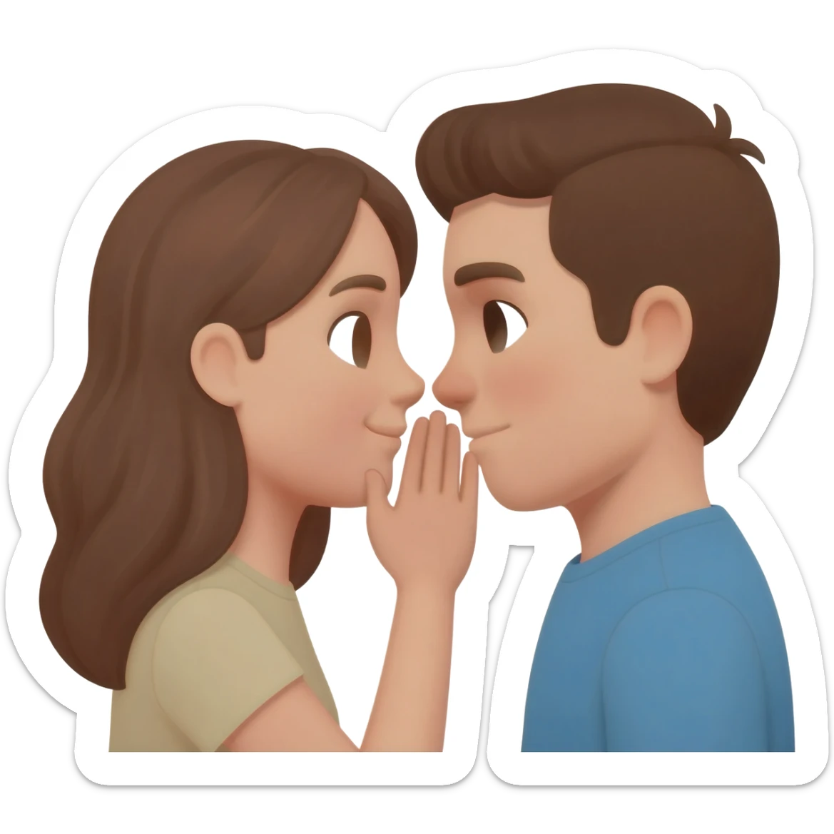 whispering in ear sticker