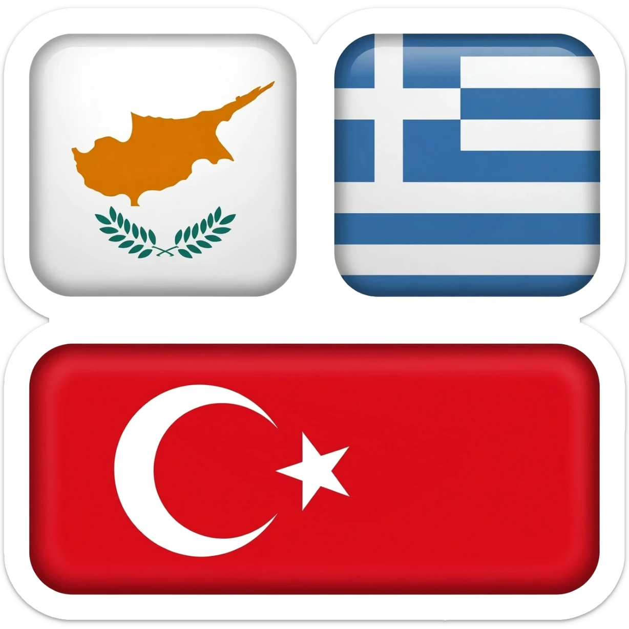 Chipre Greece Turkey emoji flag sticker