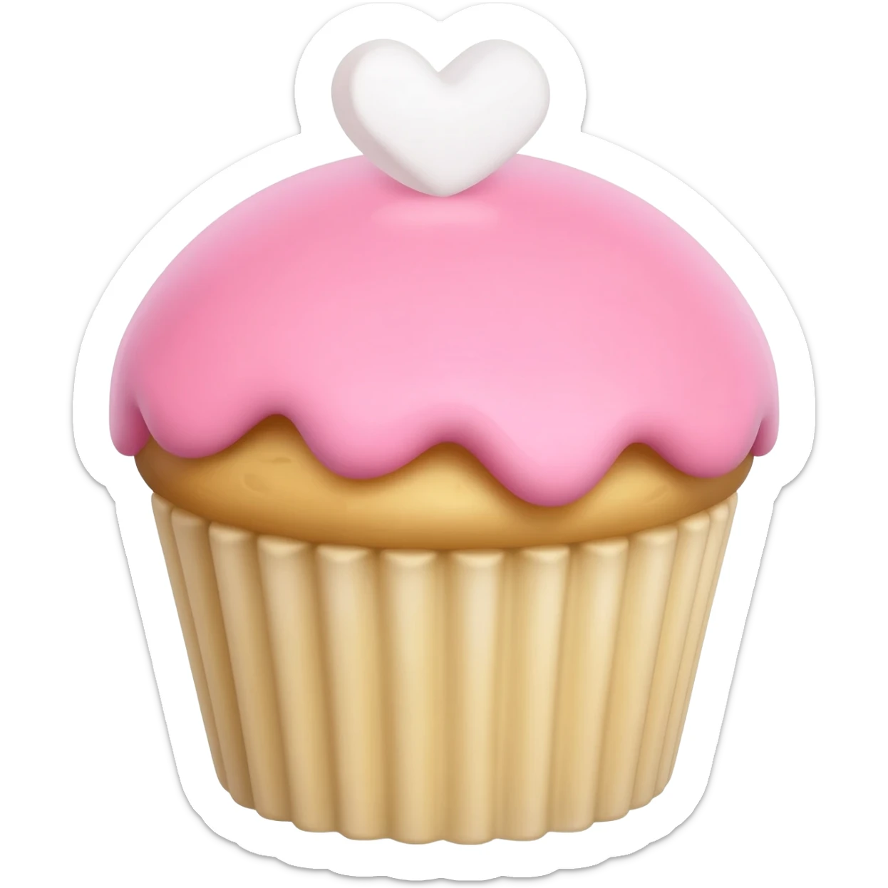 Cupcake with pink icing sticker