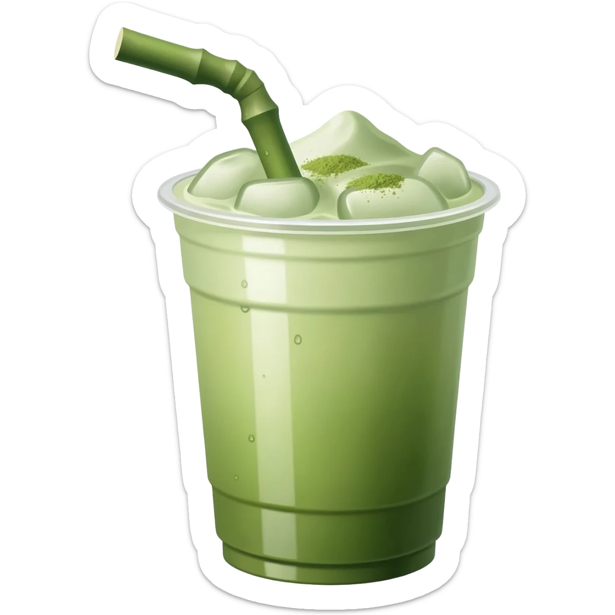 iced matcha in plastic cup sticker