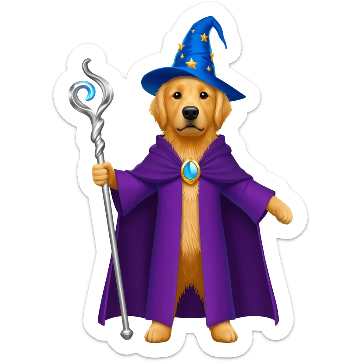Dog wizard sticker