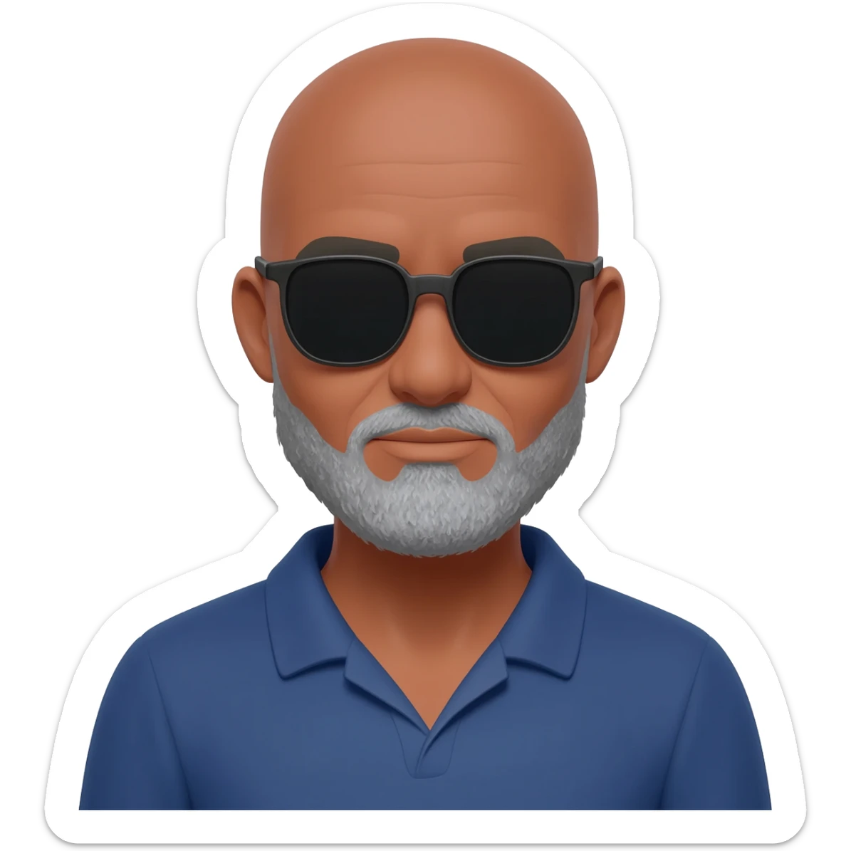 older black man bald with gray short goatee and sunglasses sticker