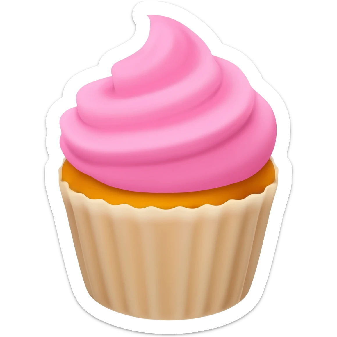 Cupcake with pink icing sticker