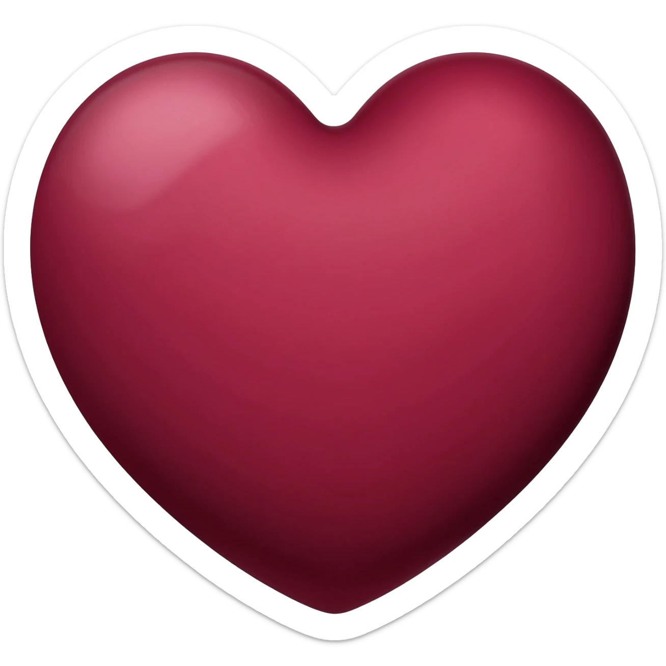 Un emoji de corazón color vinotinto sticker