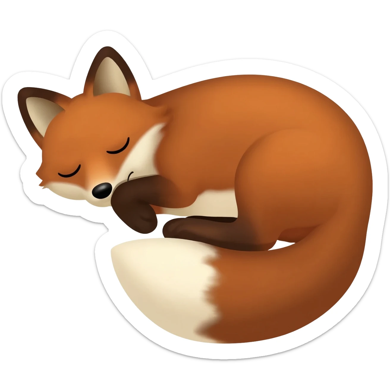 A full fox body sleeping. sticker