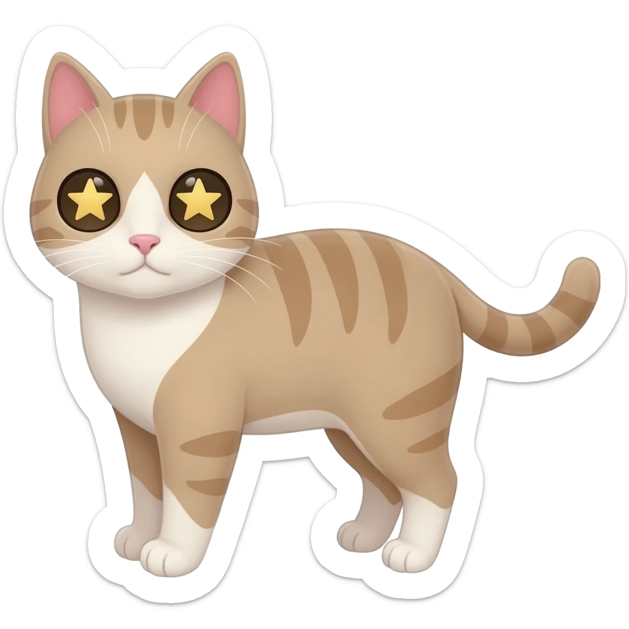 Cat with star eyes sticker
