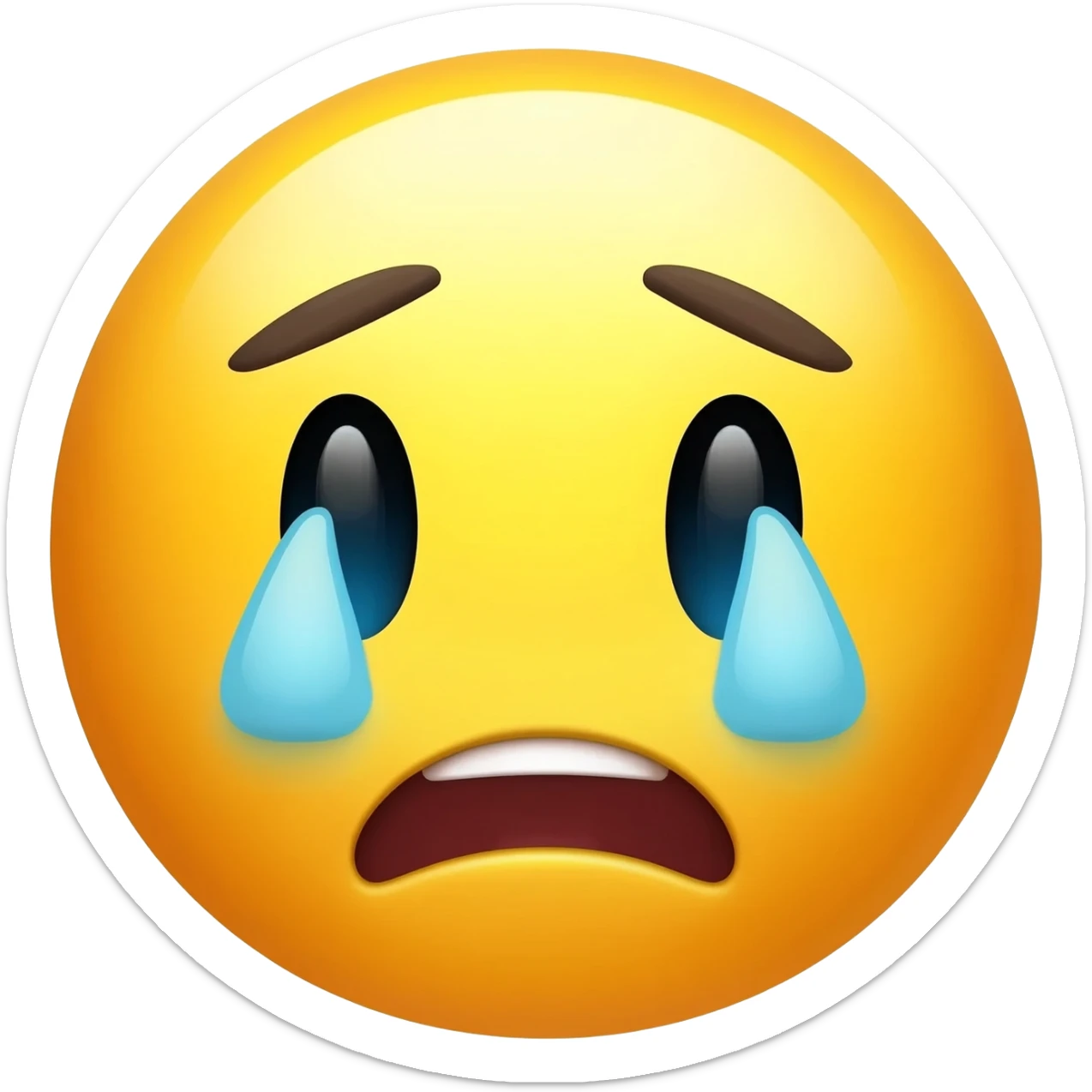 Smiley Face tried scared with bags under eyes sticker