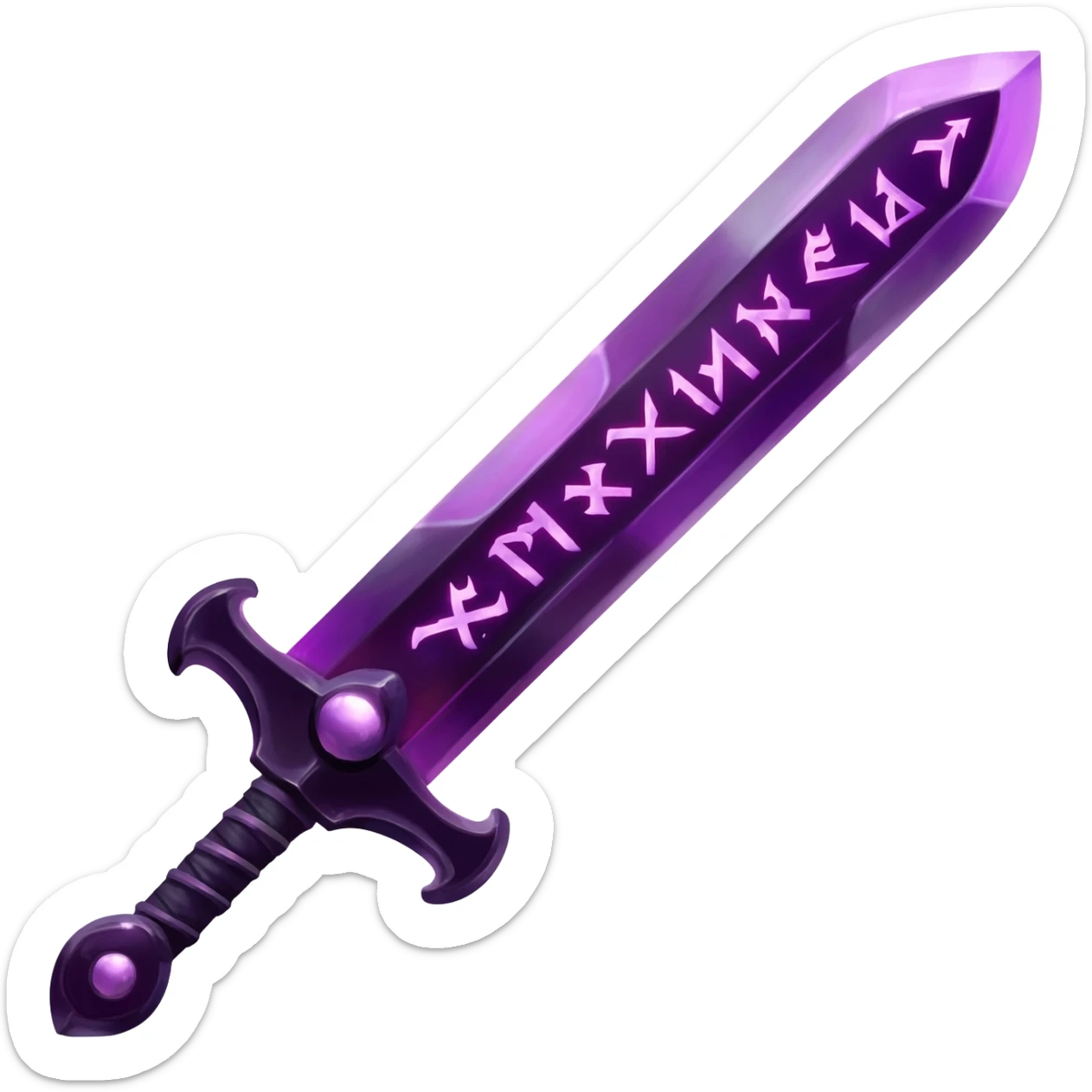 Create a dark purple obsidian sword sticker