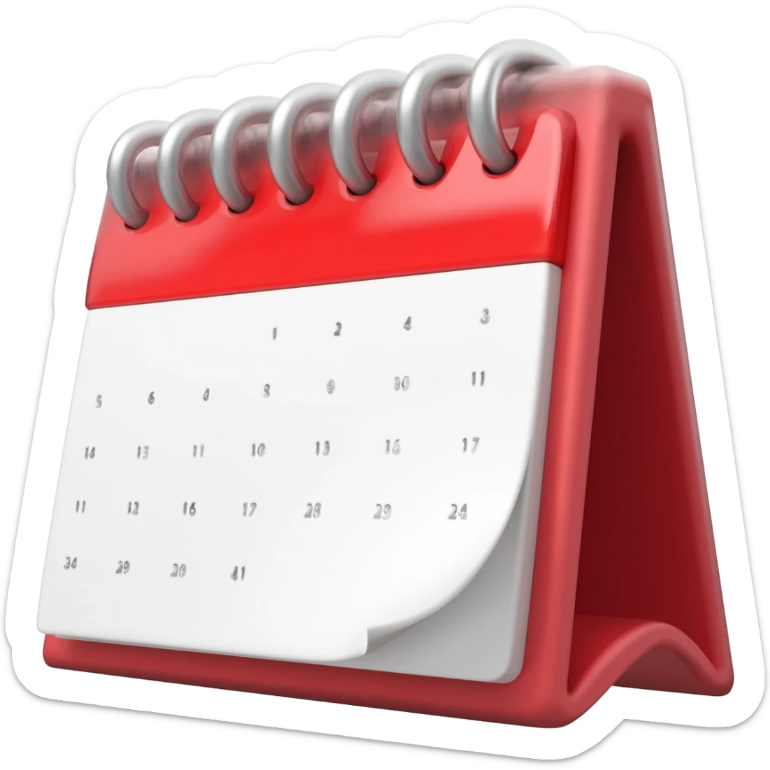 Calendário vermelho vidro sticker