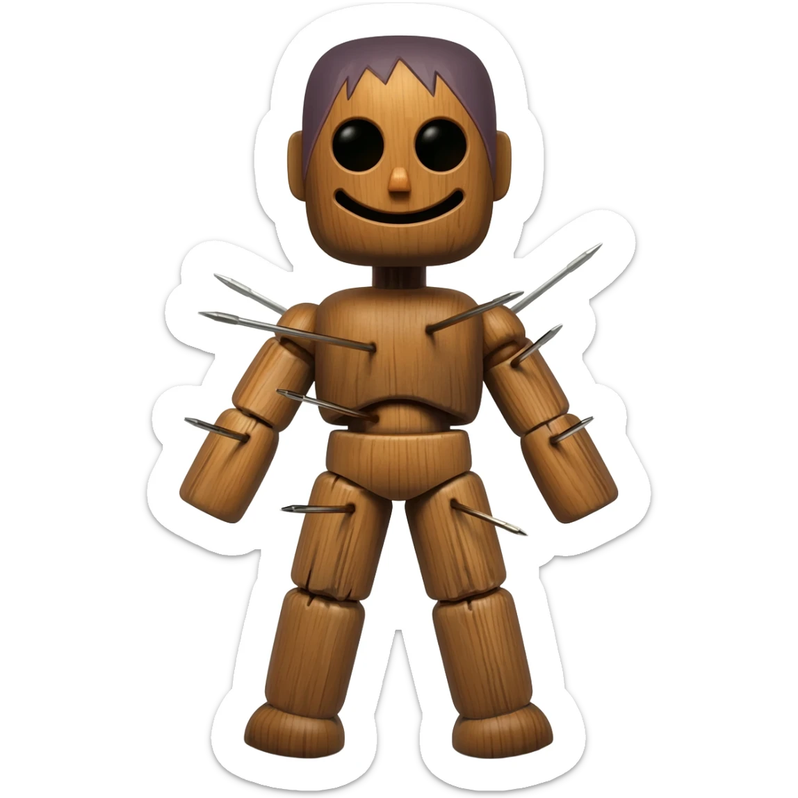 A voodoo doll with needles in it sticker
