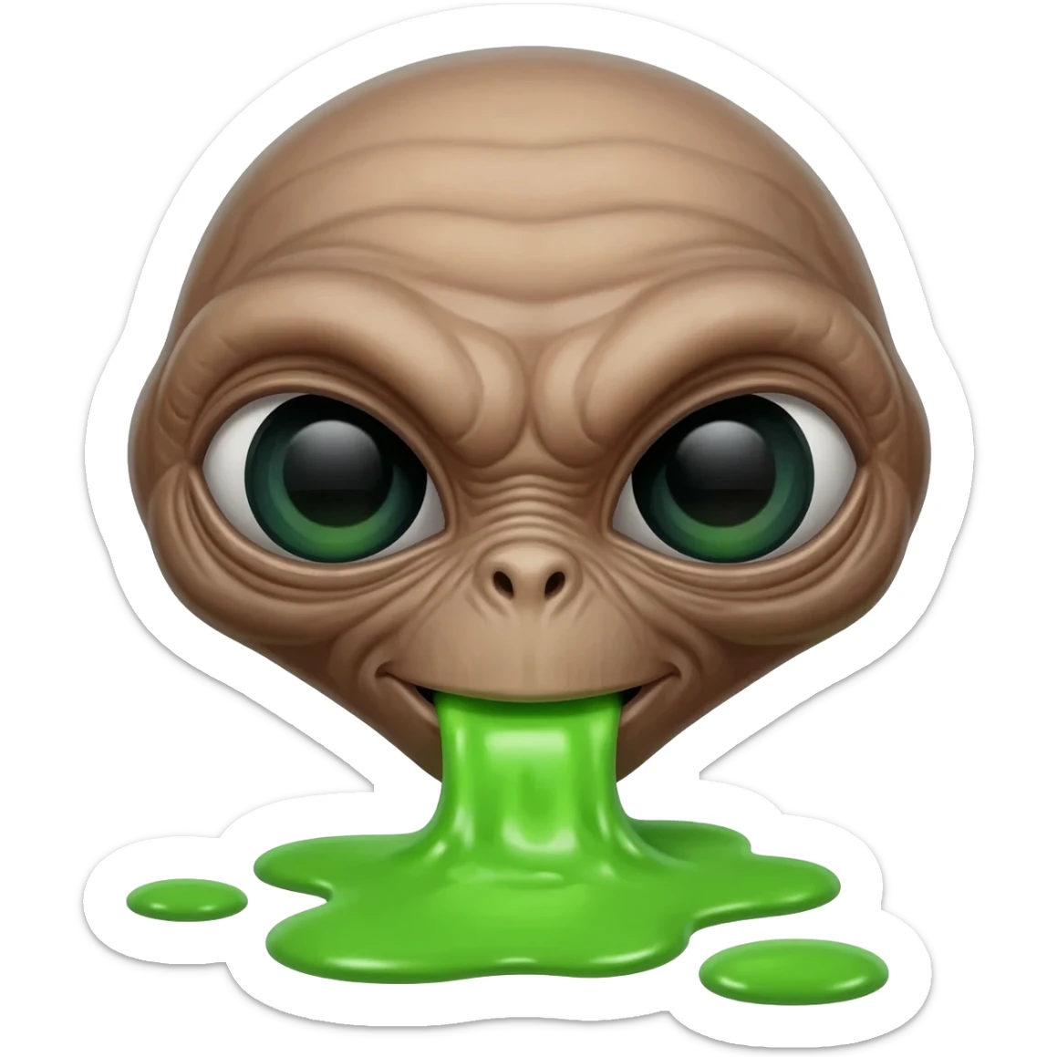 E.T. The Extra-Terrestrial from the movie puking green liquid sticker