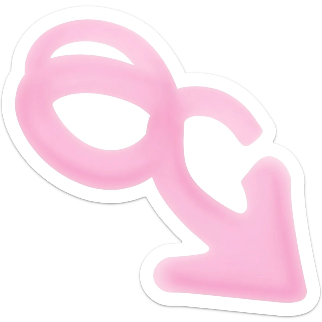 light pink thin arrow down sticker