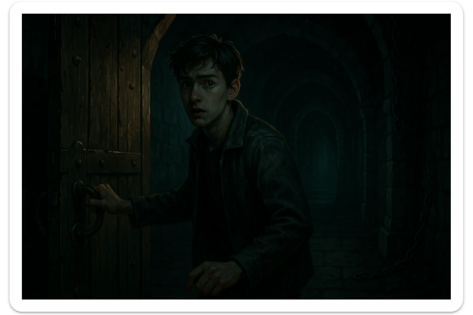 Sartaroshxonaga kirib kelayotgan bola 18-19 yoshlarda u eshikni ochayapti rakurs ichkaridan g'ira shira  sticker