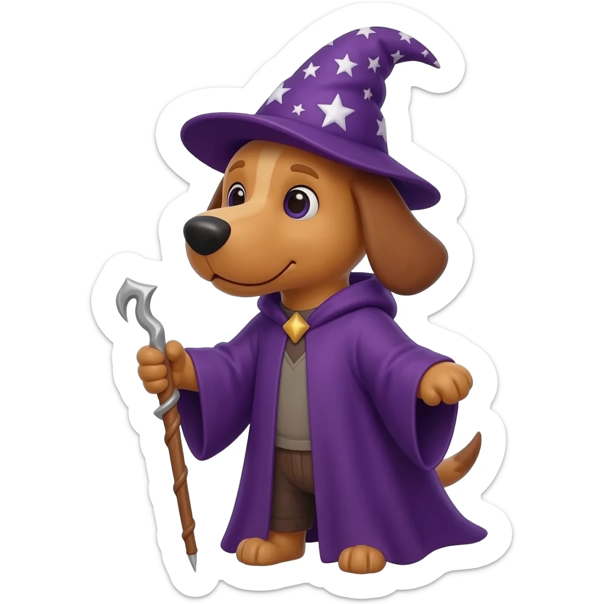 Dog wizard sticker