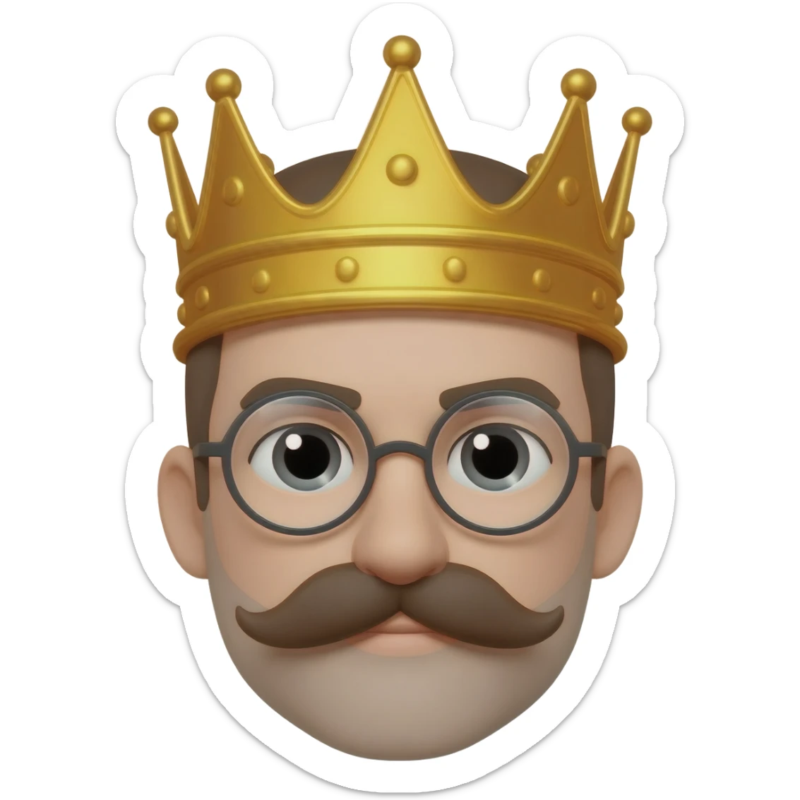 crown mustache glasses sticker