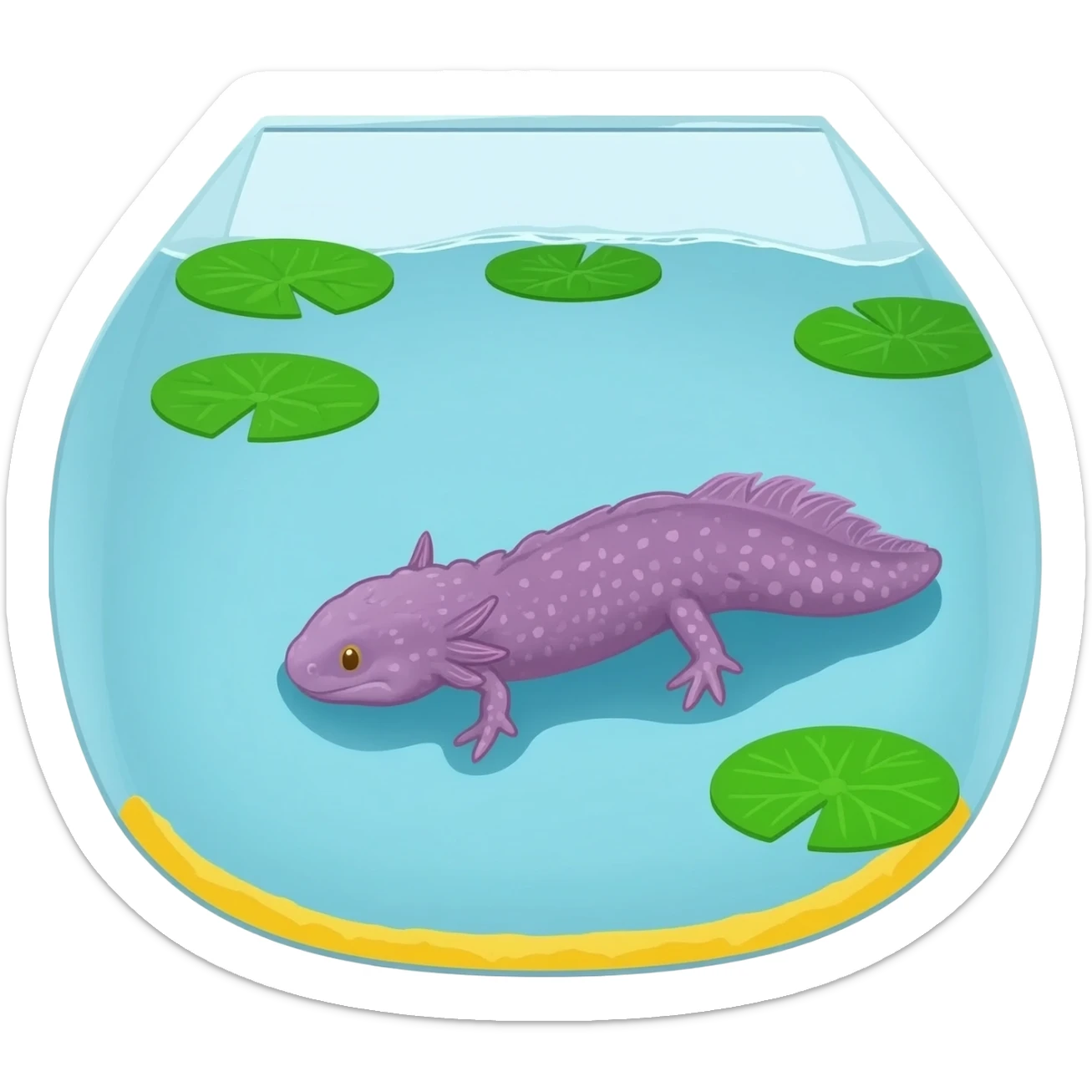 purple axolotl chilling sticker