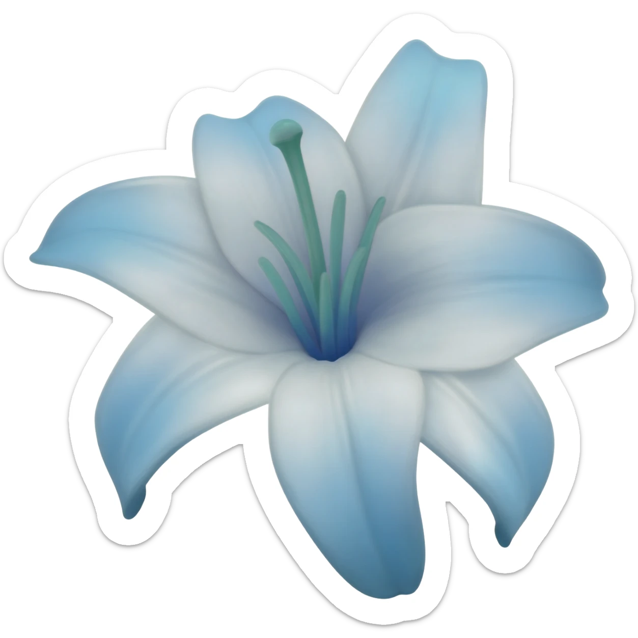 white and blue lily emoji sticker
