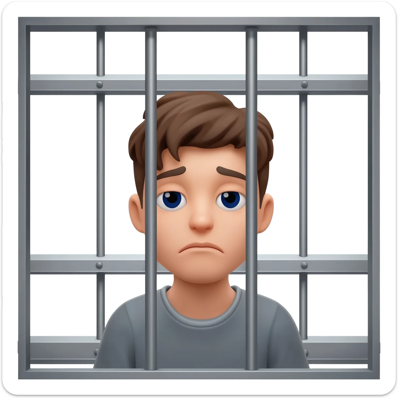 Sad emoji in jail  sticker