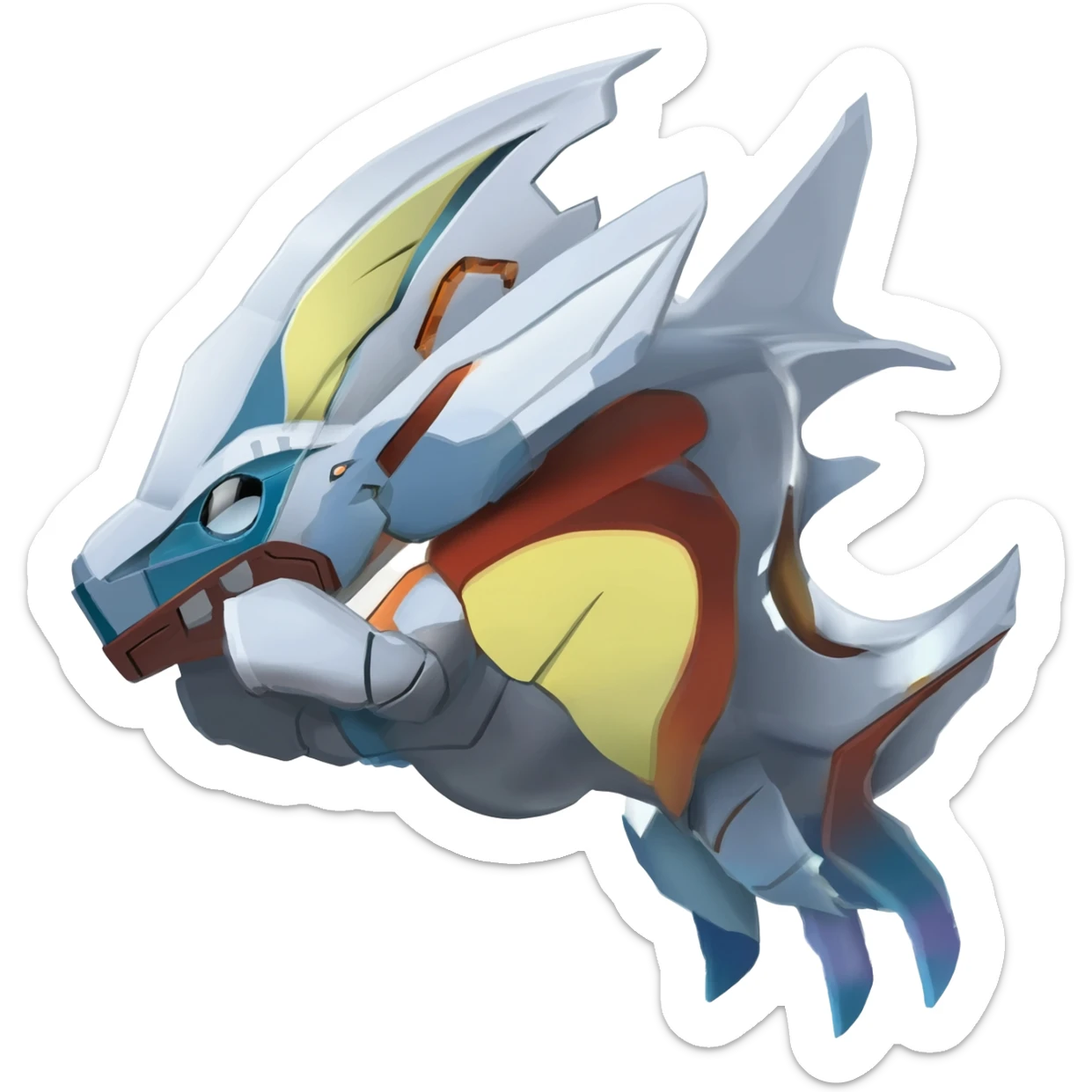 Futuristic Meloetta-Celebi-Fionbri-Protogen-Pokémon-Digimon-Fakémon-fusion-hybrid-creature sticker