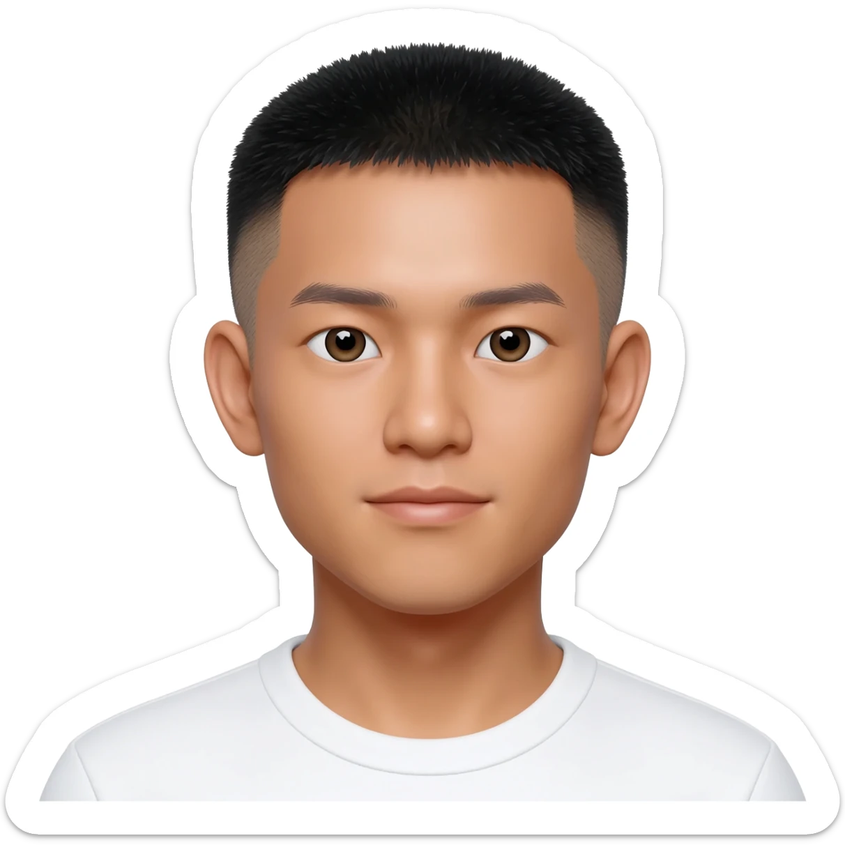 Filipino Chinese young man at 25 years old fade hair cut sticker