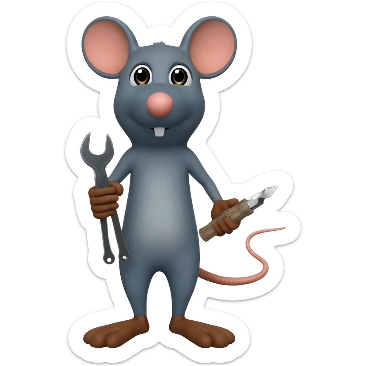 mouse holding tools sticker