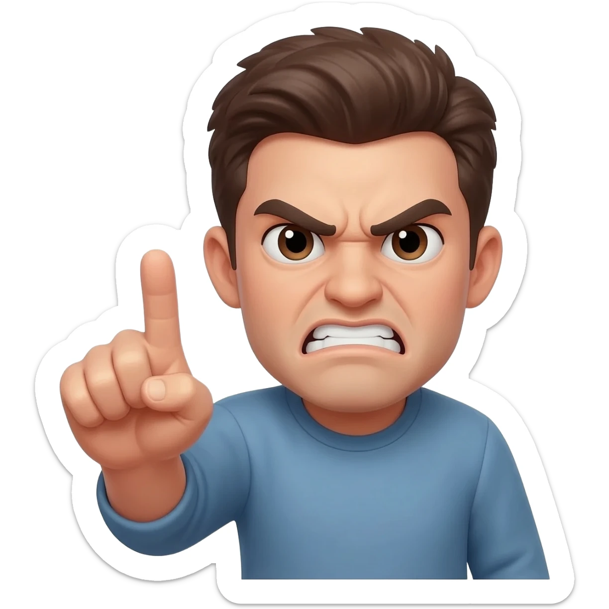 angry one finger point sticker