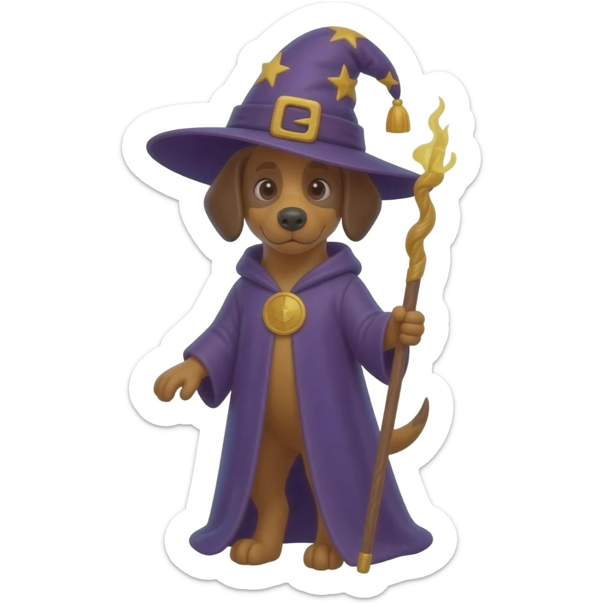 Dog wizard sticker