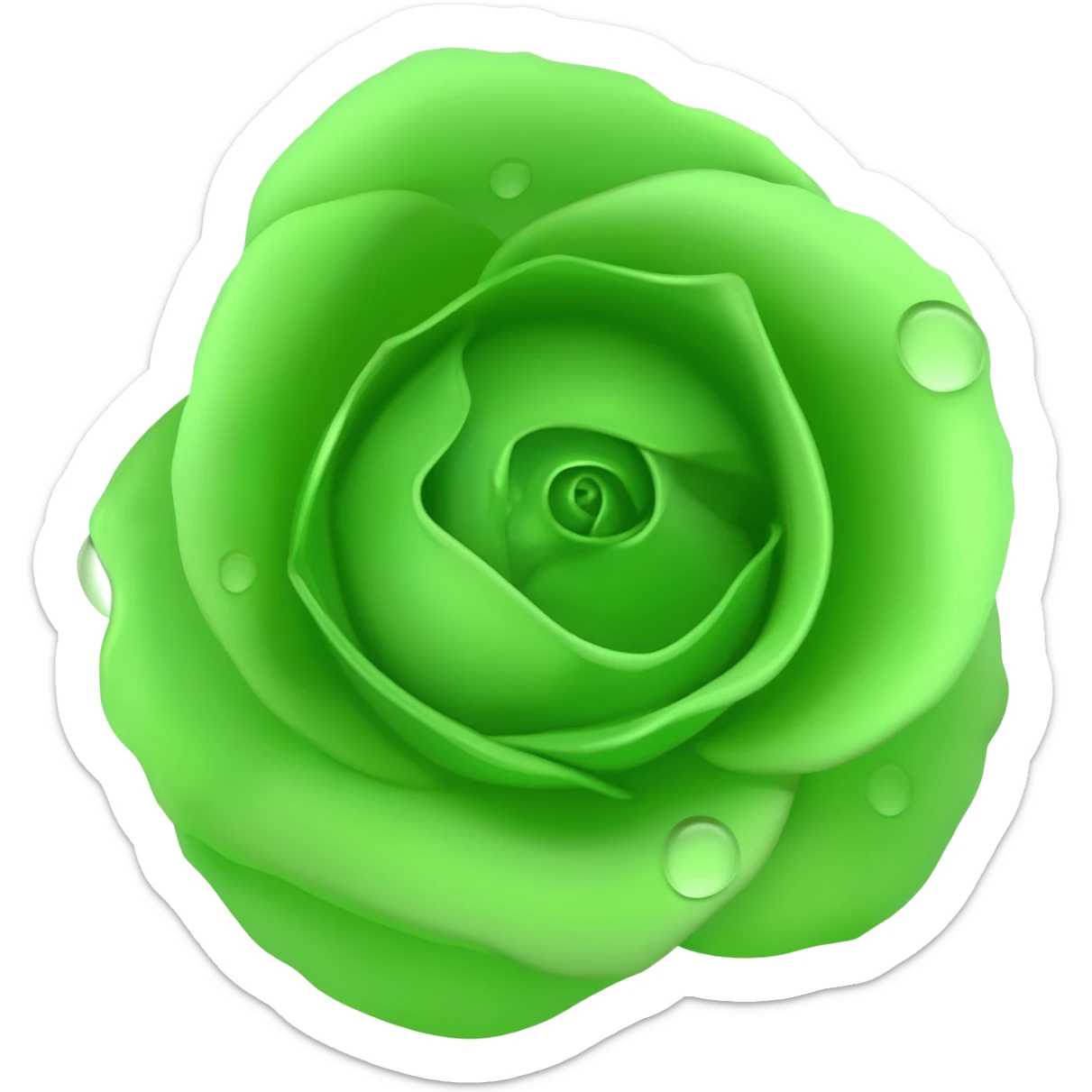 Green rose real sticker