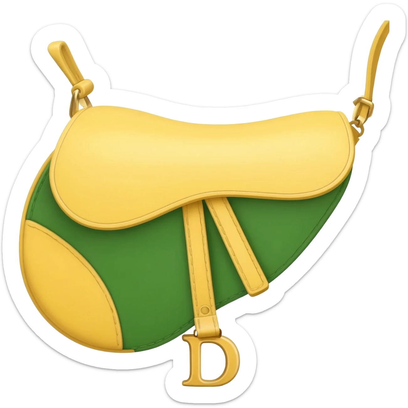 yellow green saddle dior bag sticker